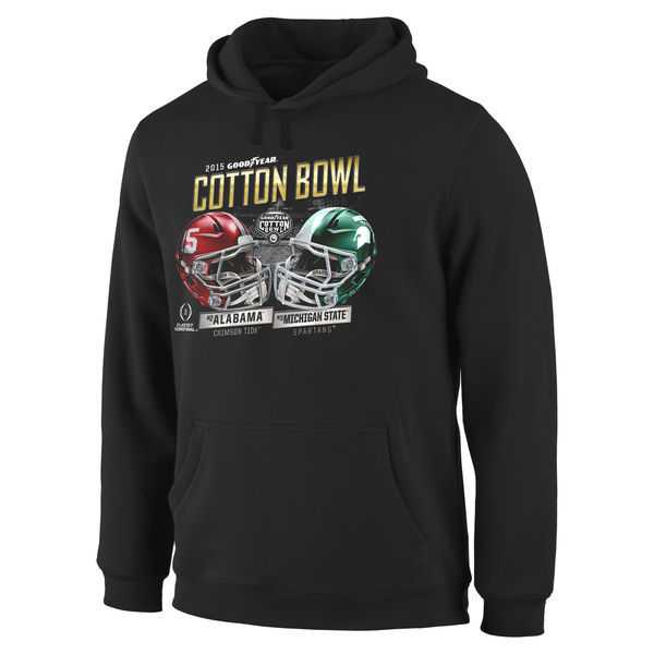 Men's Alabama Crimson Tide vs. Michigan State Spartans College Football Playoffs 2015 Cotton Bowl Dueling Tackle Pullover Hoodie - Black,We sell and wholesale Men's Alabama Crimson Tide vs. Michigan State Spartans College Football Playoffs 2015 Cotton Bowl Dueling Tackle Pullover Hoodie - Black on line form chian!